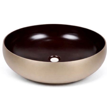 Designer Bronze Wash Basin With Rich Gold Accents